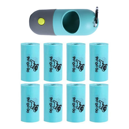 Portable Dog Poop Bag Dispenser with LED Light - Your Travel Companion for Effortless Clean-Up!