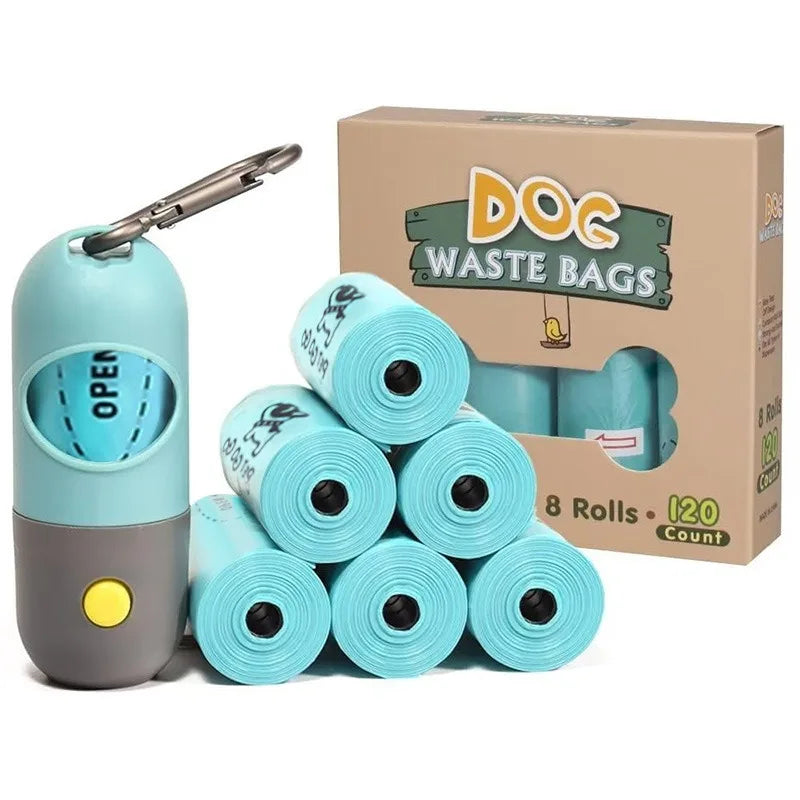 Portable Dog Poop Bag Dispenser with LED Light - Your Travel Companion for Effortless Clean-Up!
